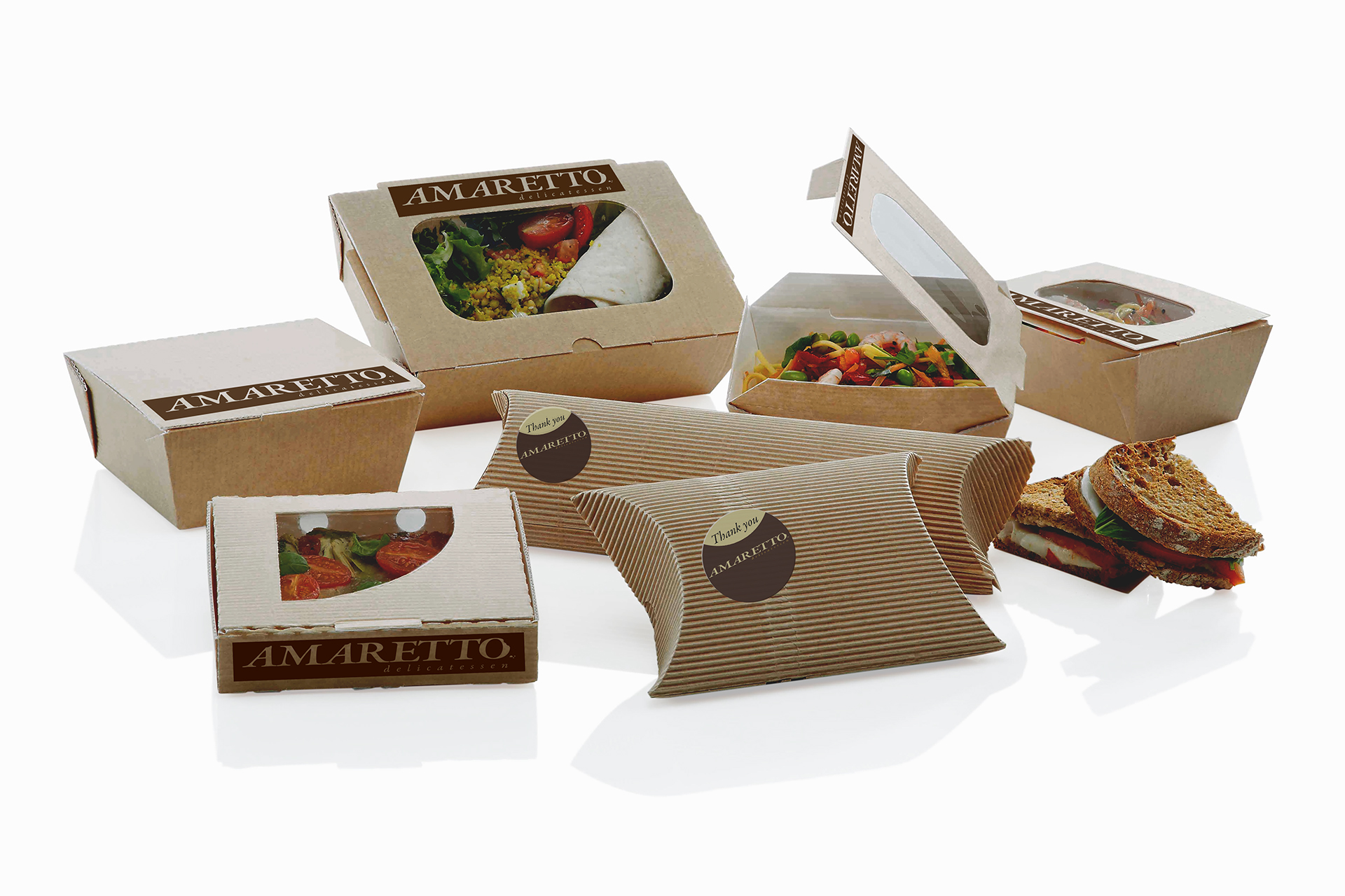 onafez design amaretto deli norwich logo packaging