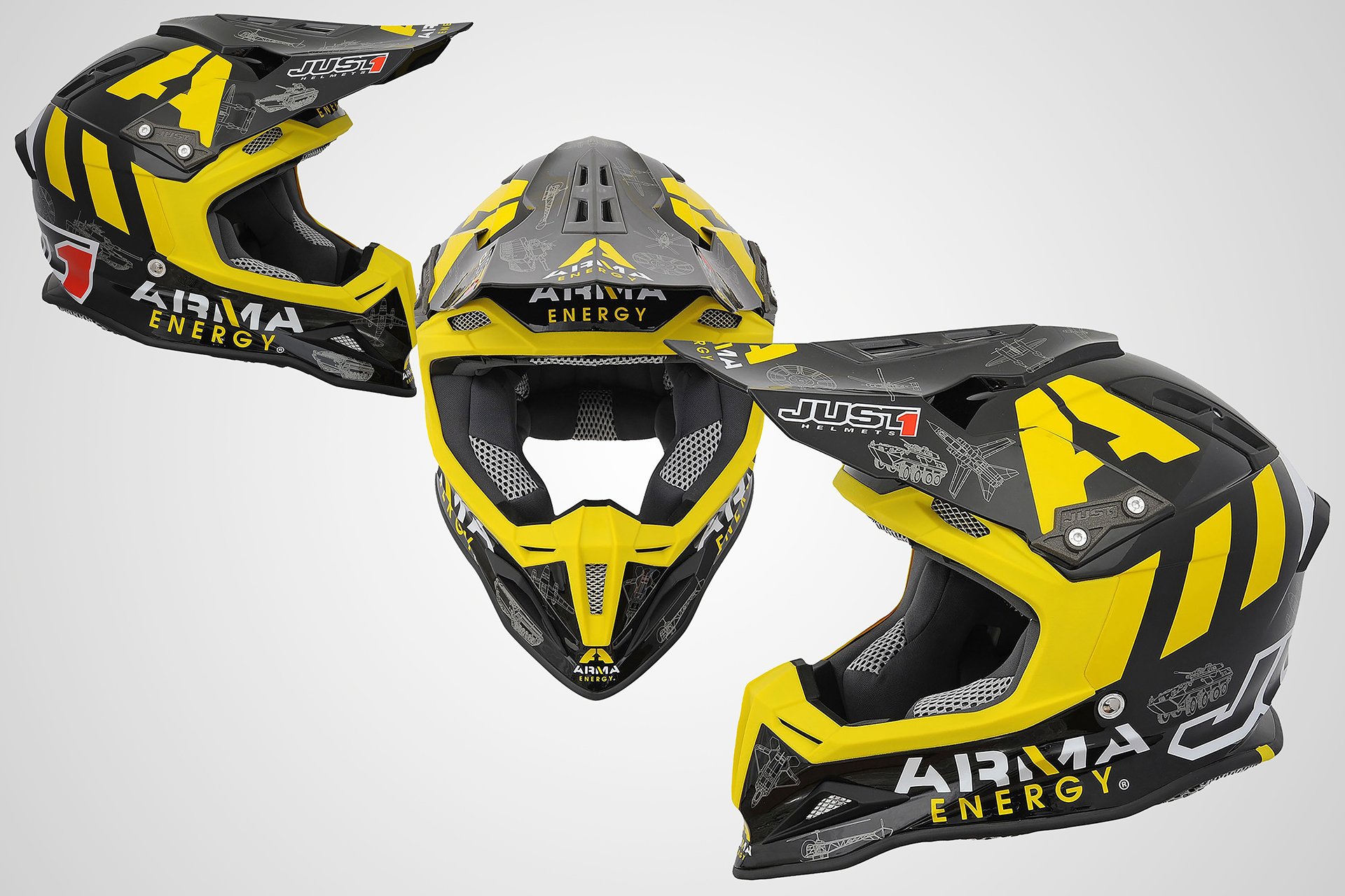 onafez design just one mx gear off-road arma energy helmets