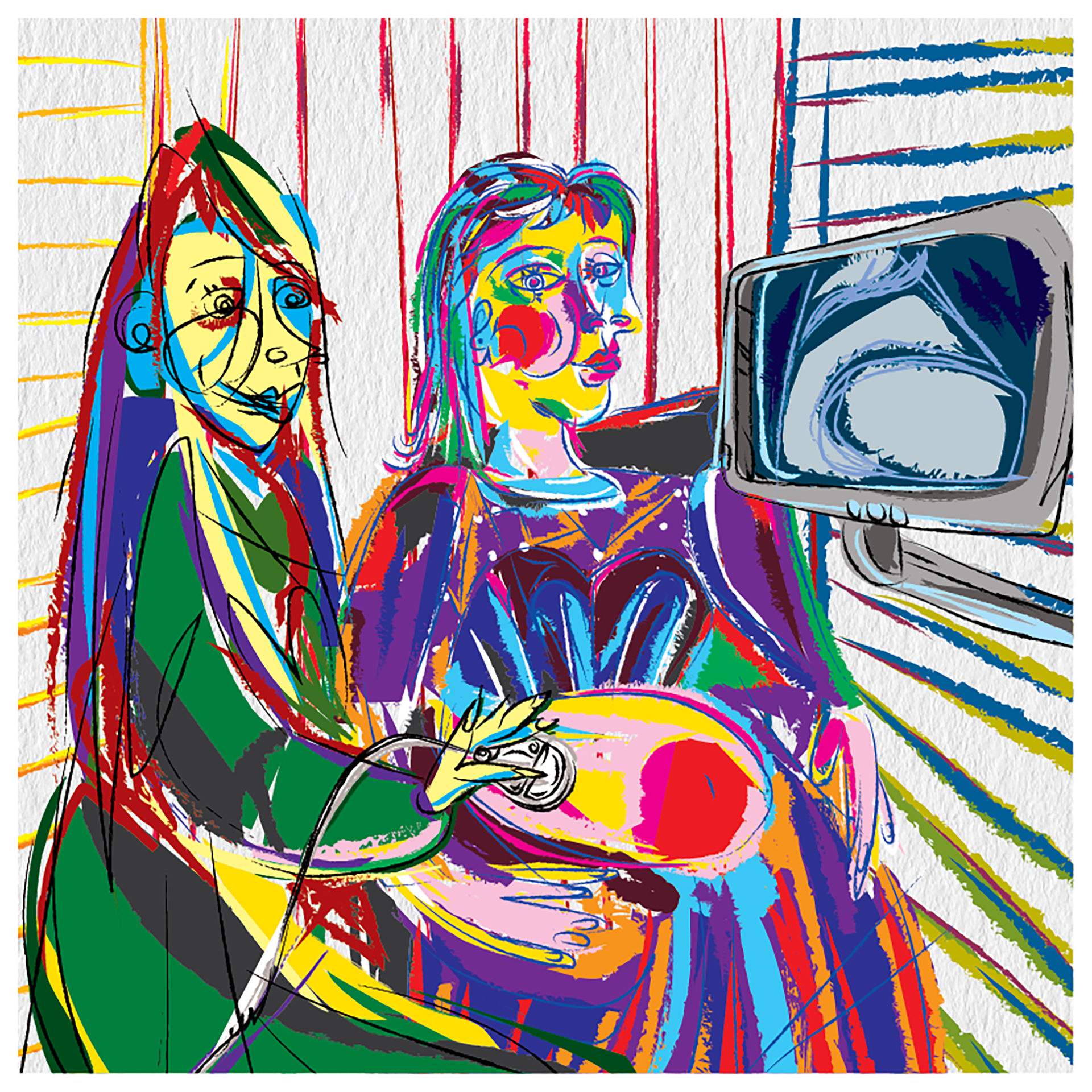 onafez, sirio, warhol, magritte, picasso, klimt, de chirico, mirò